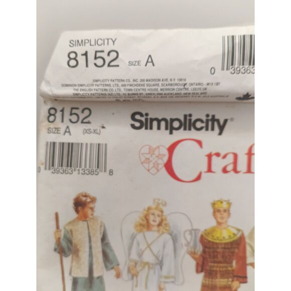 Vintage Simplicity 8152 Nativity Costumes Sewing Pattern partially cut - Picture 3 of 6